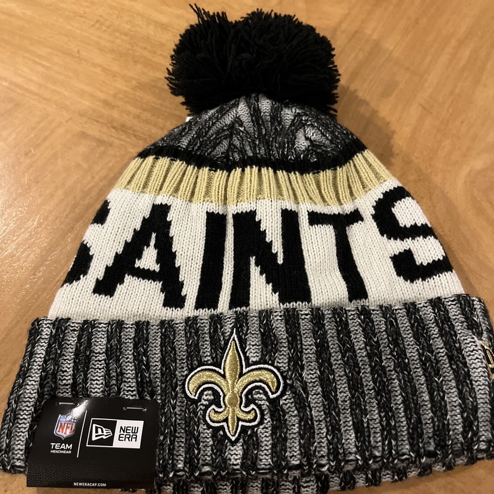 New Orleans Saints Knit Winter Hat Beanie New Era Cap On Field Sideline